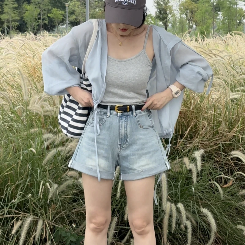 小个子牛仔短裤高腰短款休闲夏季宽松韩版显瘦运动网红时尚百搭