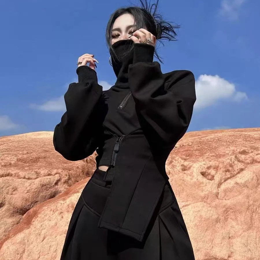 潼潼家【轻奢小蛮腰】设计感休闲时尚套装百搭小众连帽韩版