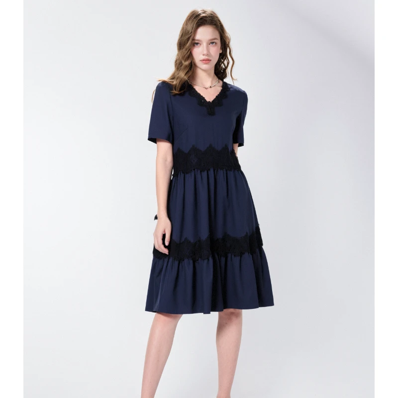 台湾品牌连衣裙春夏新款时尚妈妈裙子 若5320H