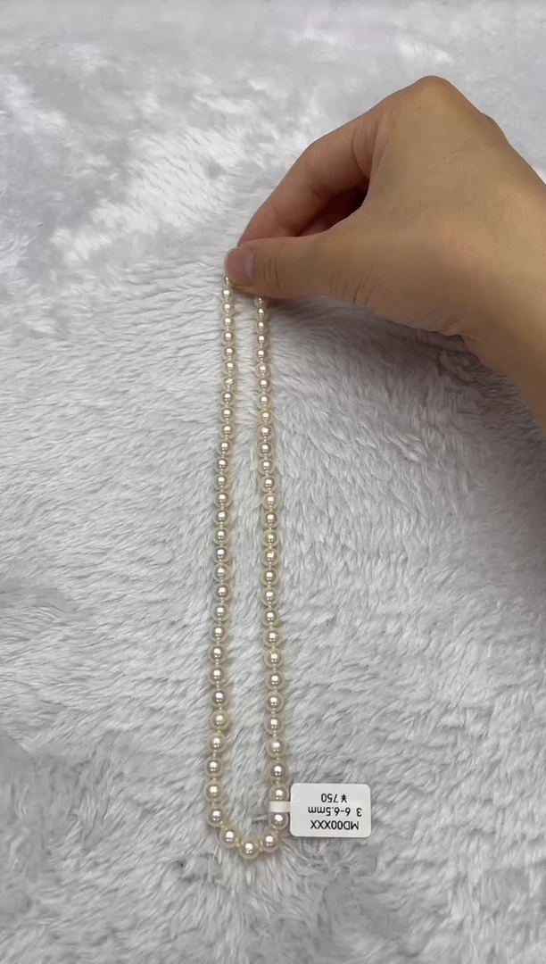 项链银S925镶嵌海水珍珠AK羽皇金6-6.5mm
