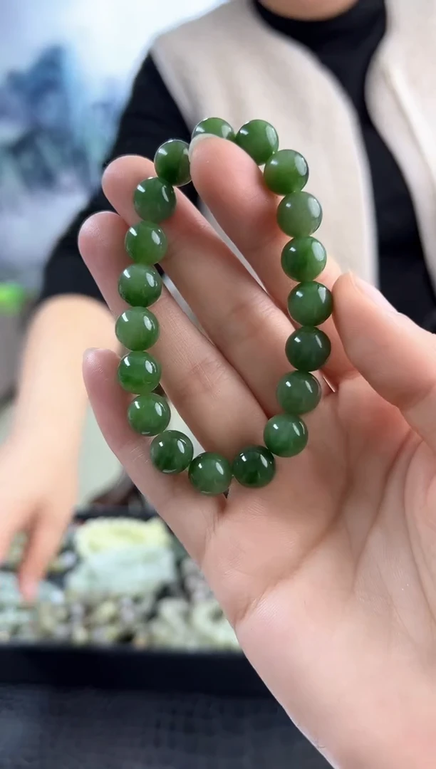 【闪购商品】和田玉手串未镶嵌10mm左右碧玉