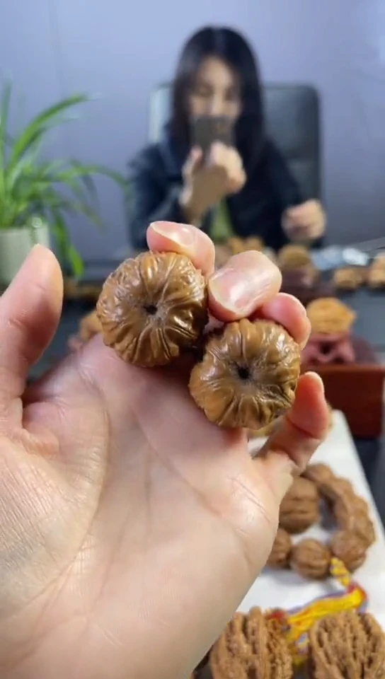 把件文玩核桃54号凹底桃心手捻