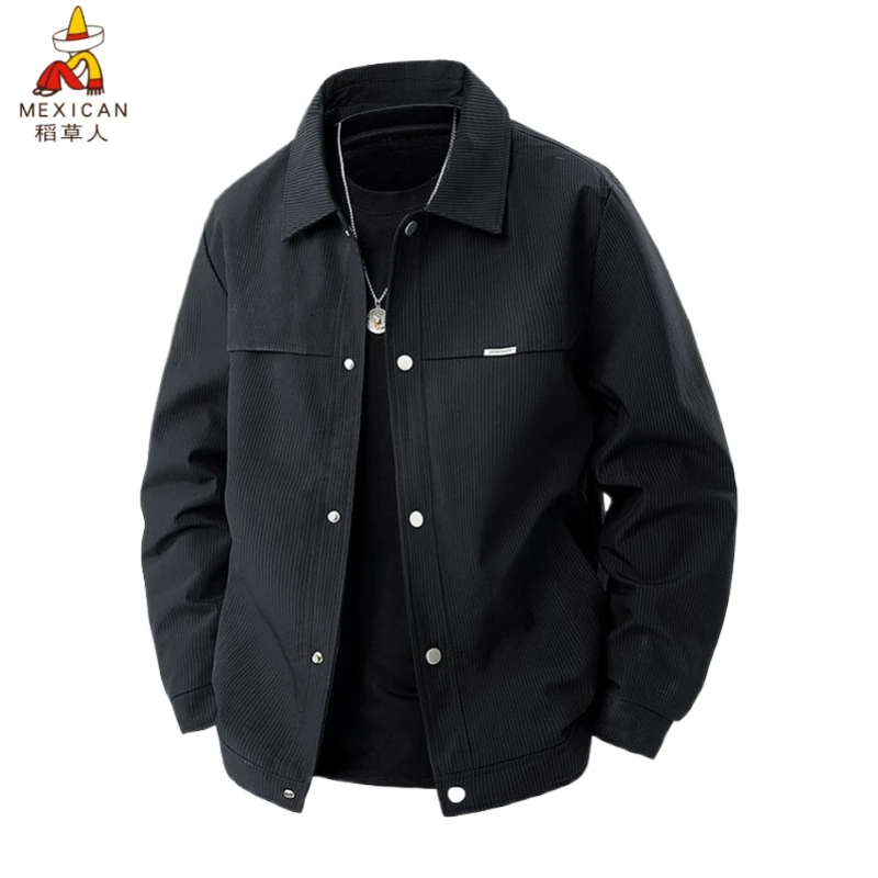 Mexican/稻草人轻奢痞帅春秋爆款男士轻商务休闲年青少年干部夹克