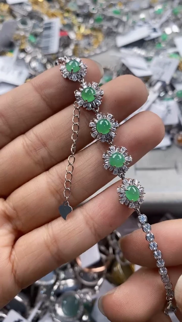 银S925镶嵌戒指翡翠3333----10