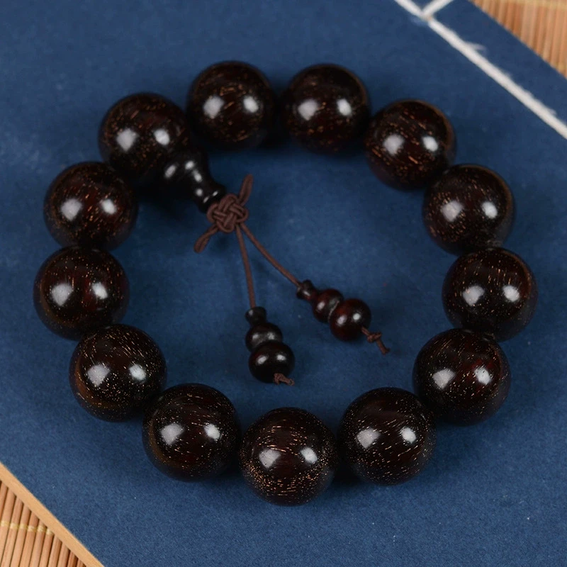 赞比亚小叶紫檀高密金星手串-LQ56