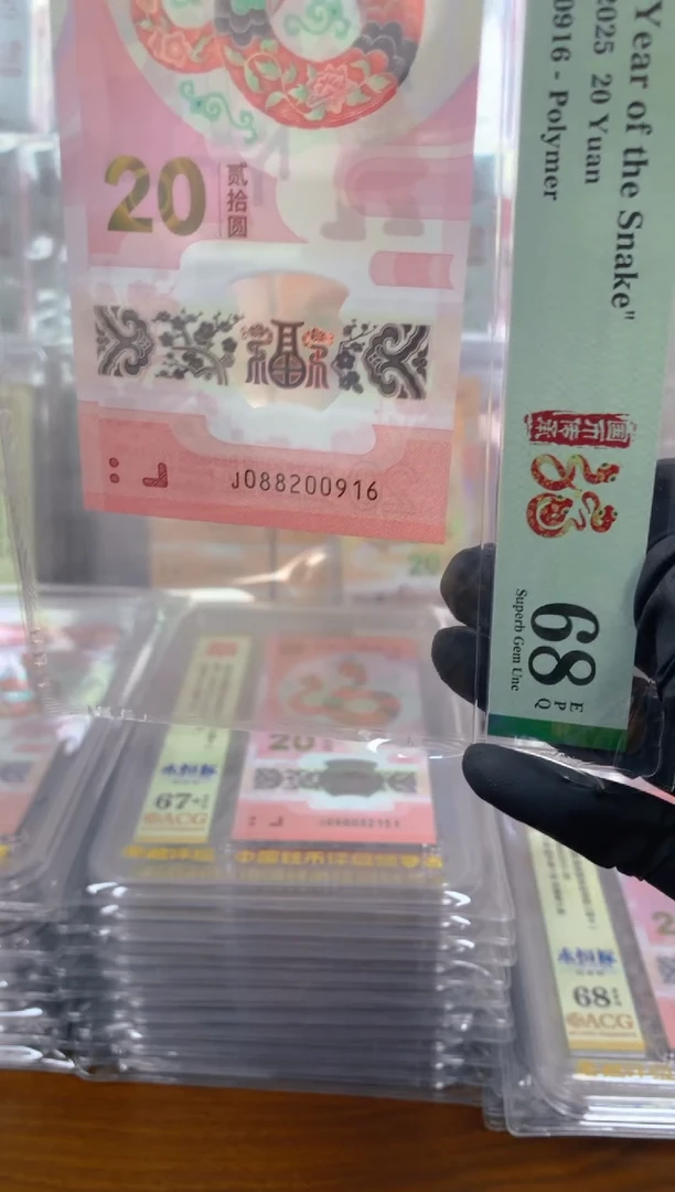 塑料 2025蛇钞 真钞 评级封装