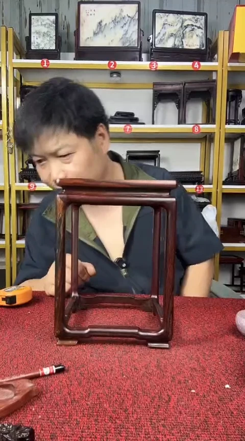 木小****）红酸枝花架22.5*16CM