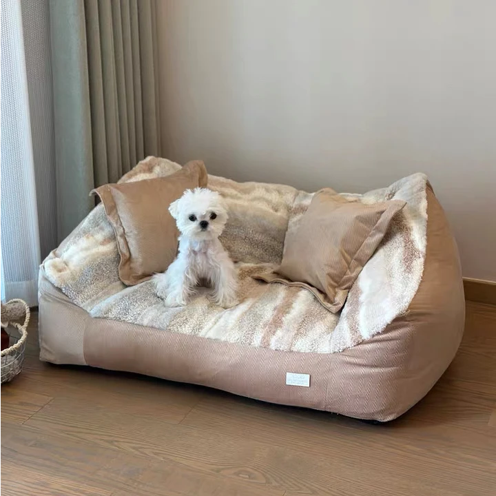[毛绒沙发床]大号猫狗窝全可拆洗秋冬加绒加厚猫狗床可爱宠物用品