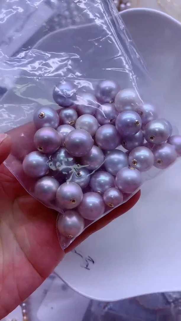 【闪购商品】淡水珍珠吊坠(不含链)18K金镶嵌多发其一