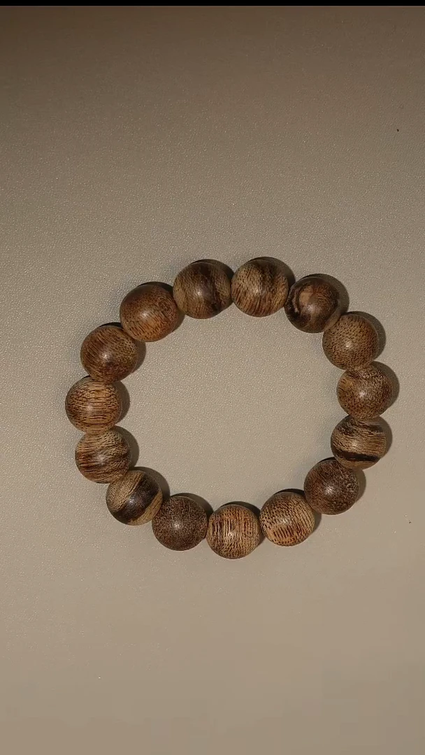 沉香手串文莱蛇皮纹1.4单圈手串21克+