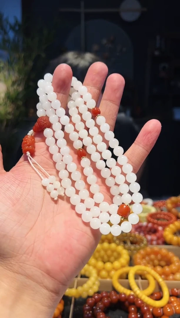手串未镶嵌和田玉8+108多圈