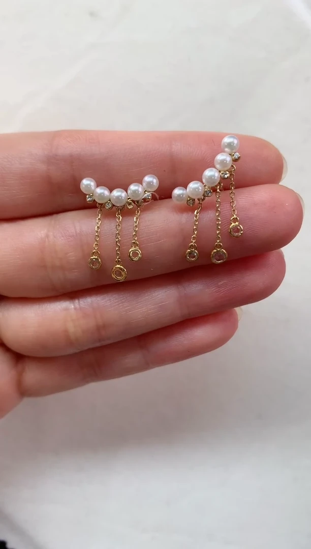 【闪购商品】海水珍珠耳饰18K金镶嵌Z584|1980