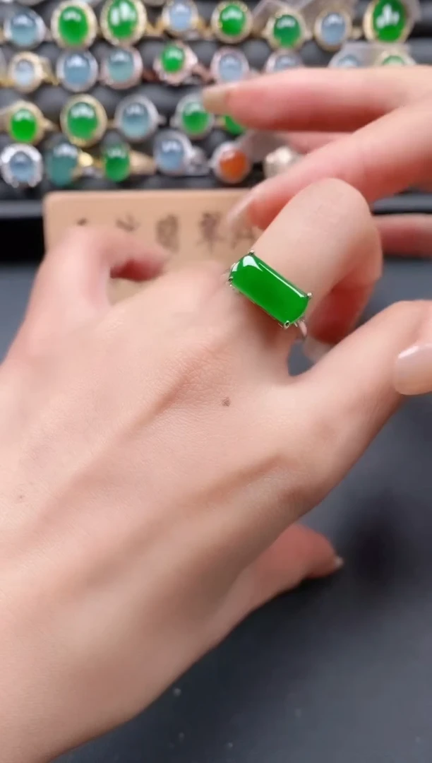 银S925镶嵌戒指翡翠111111