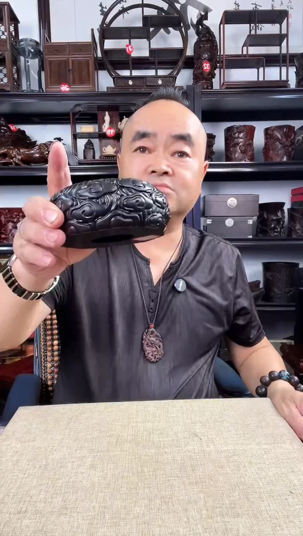木小云纹圆老李红木工艺品