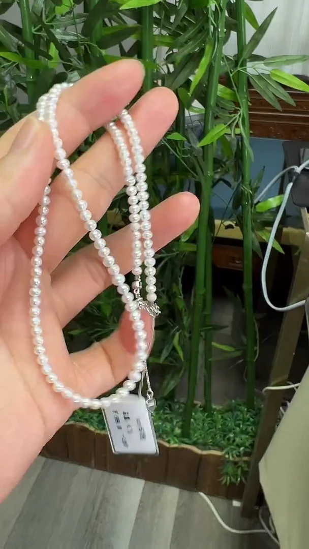 颈饰银S925镶嵌淡水珍珠项链