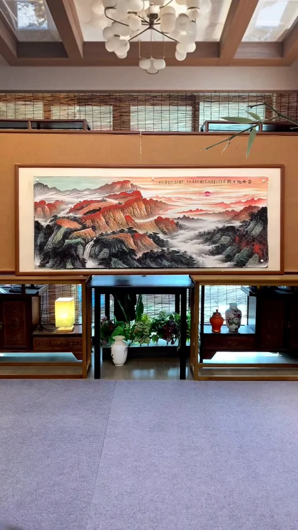 国画S****g国画画芯纯宣纸纯手绘180*70cm