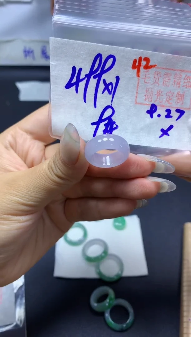 未镶嵌定制翡翠戒圈#499元-毛货需精细抛光