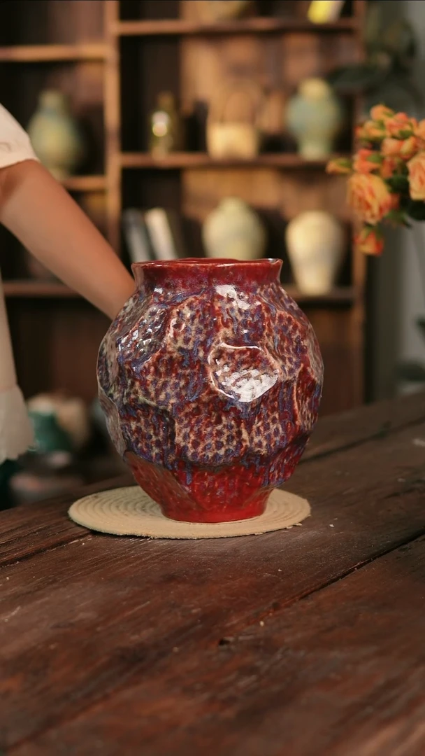 摆件2-169 陶瓷花器高27口径14