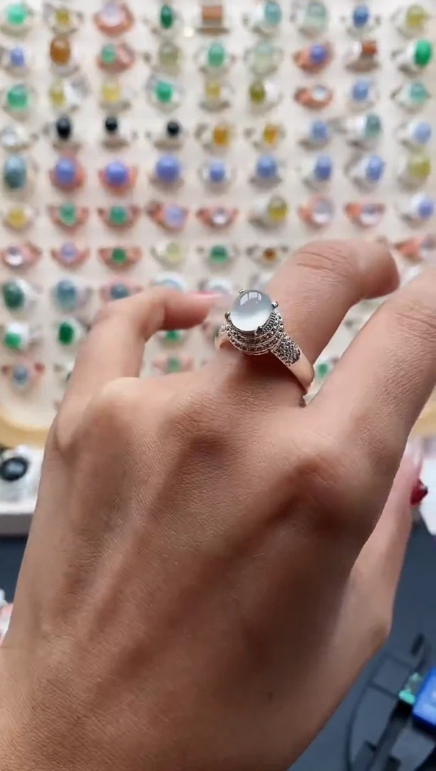 【闪购商品】翡翠戒指未镶嵌天然缅甸A货翡翠333 8+6