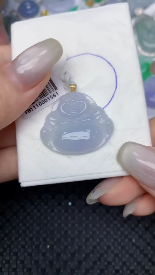 颈饰18K金镶嵌翡翠天然缅甸翡翠a货百元以上9元证书费自理