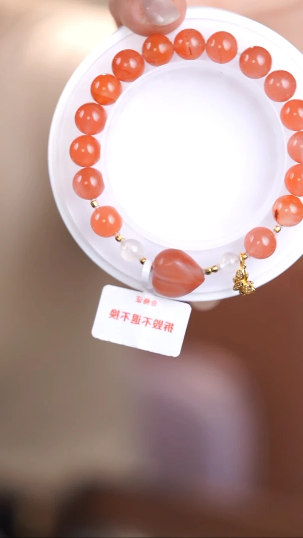 银S925镶嵌手链南红玛瑙@