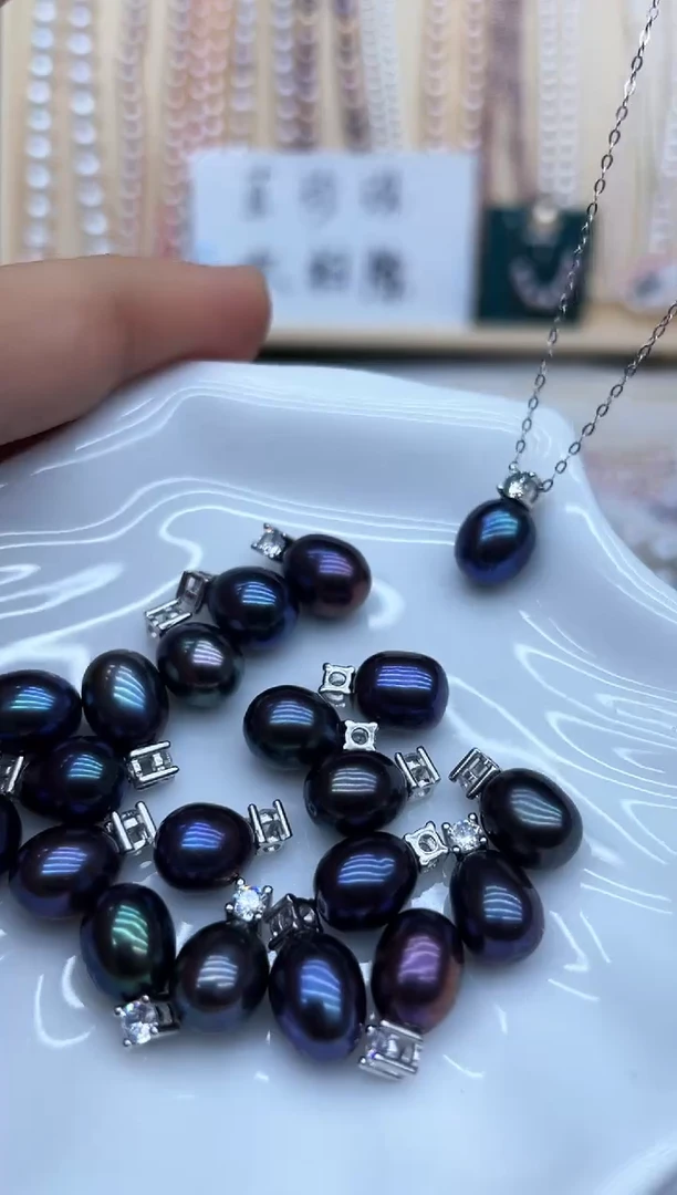 淡水珍珠银S925镶嵌吊坠(不含链)吊坠多样性发其一