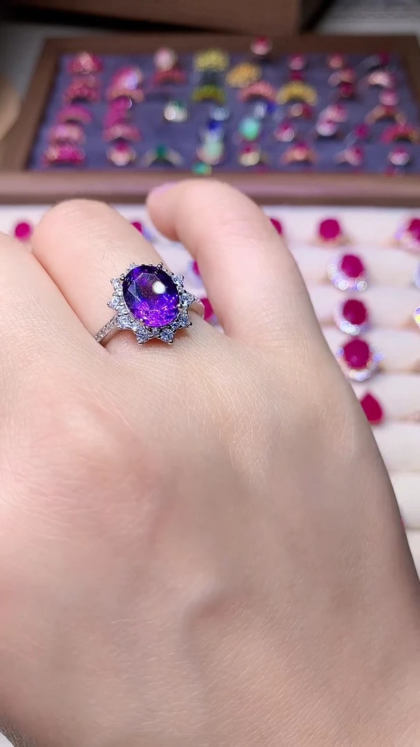 【闪购商品】紫晶戒指银S925镶嵌0000