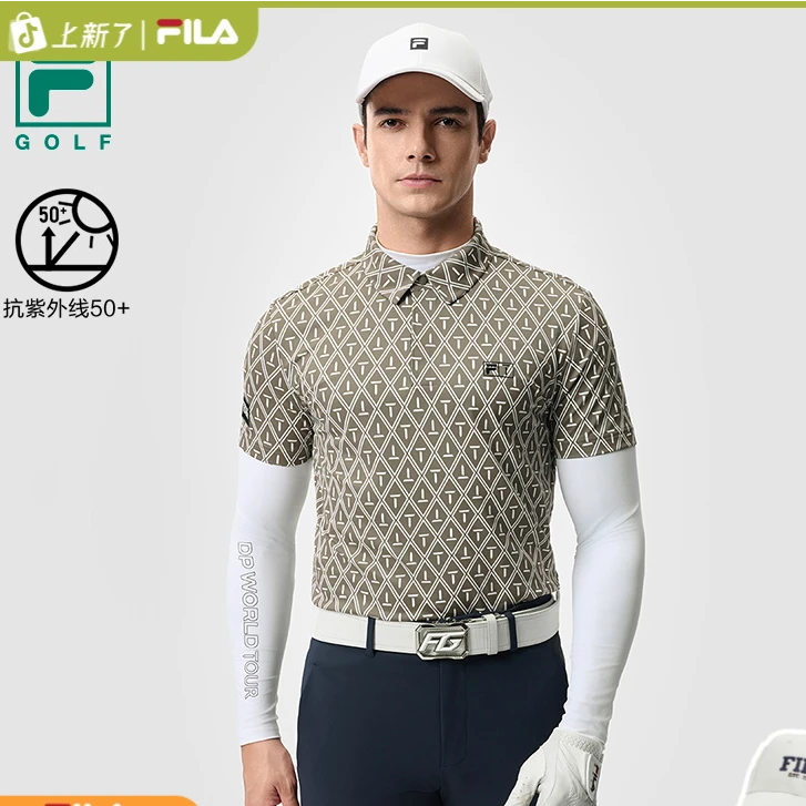 Fila/斐乐春夏抗紫外线男高尔夫短袖复古运动POLO衫跑者美学