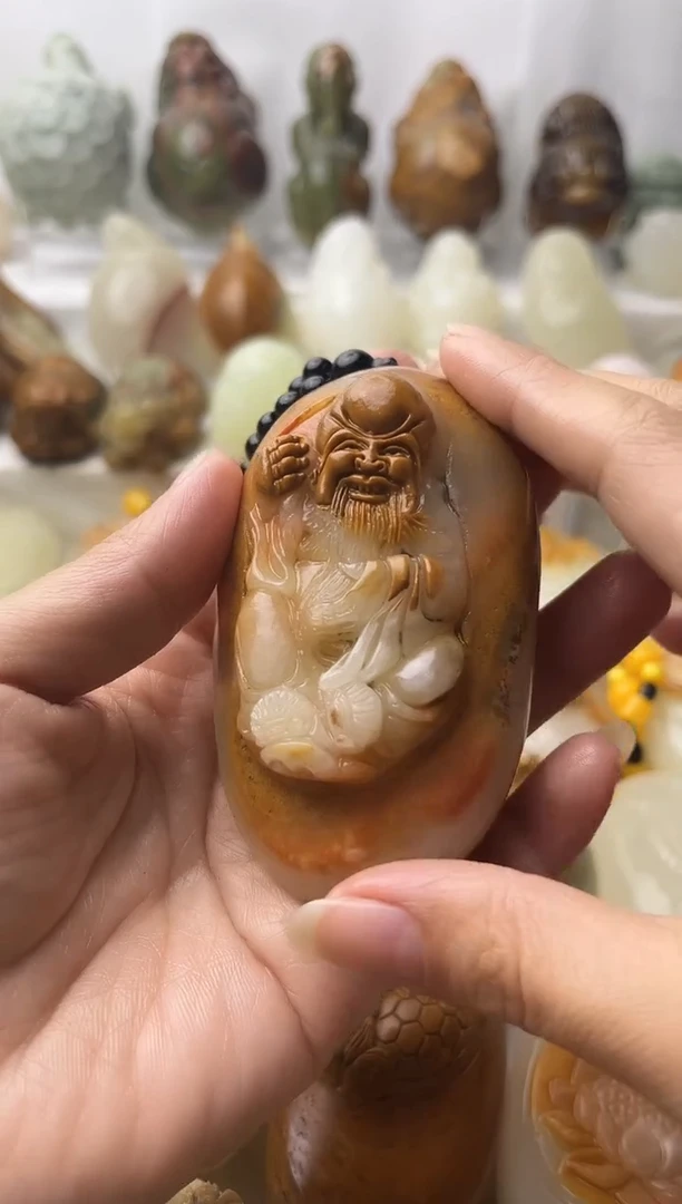 石材方解石棉纹正常不退换寿星微瑕