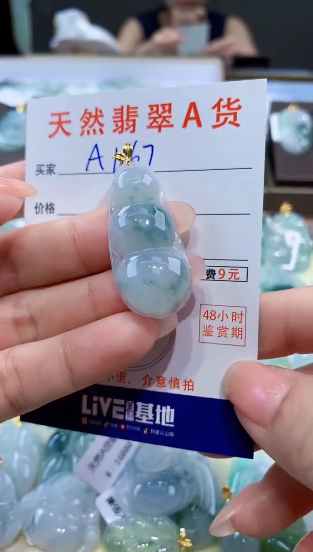 颈饰18K金镶嵌翡翠天然翡翠A货挂件