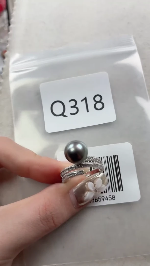 银S925镶嵌戒指海水珍珠Q318