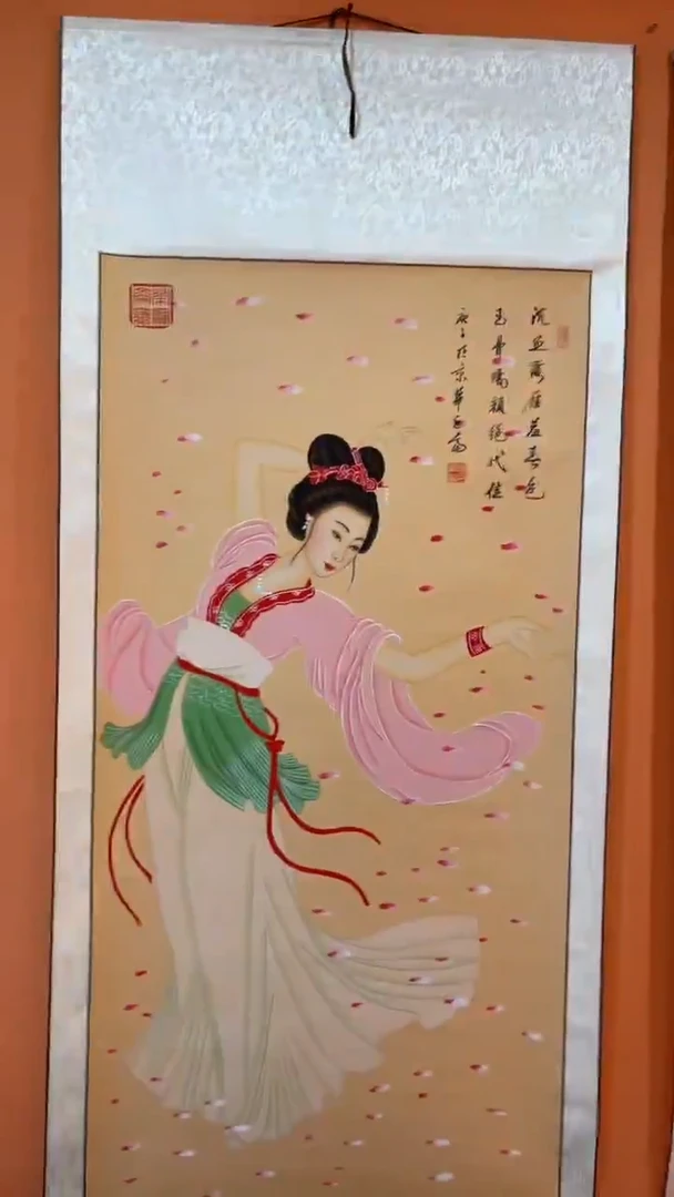 国画张巨富 宫廷侍女图卷轴3