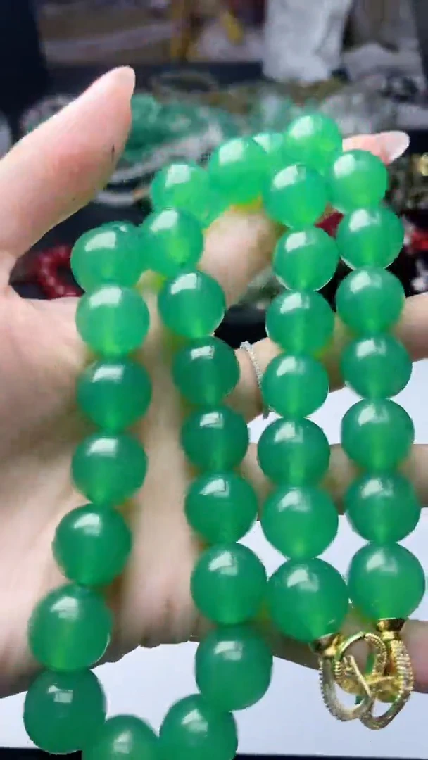 翡翠未镶嵌颈饰29       k14mm妈妈链