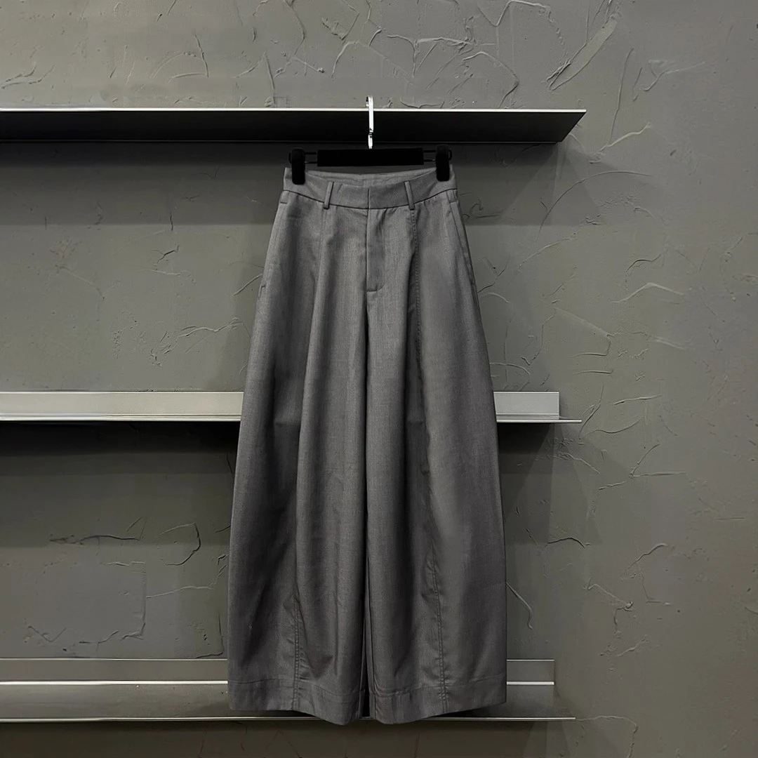 高端欧货2025年秋季新款显瘦百搭高腰休闲宽松阔腿直筒裤女西装裤