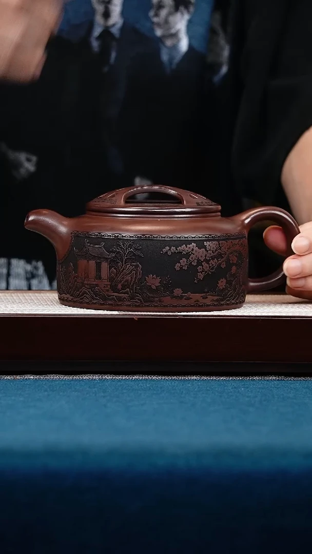 茶壶紫砂古乌泥牛盖德钟