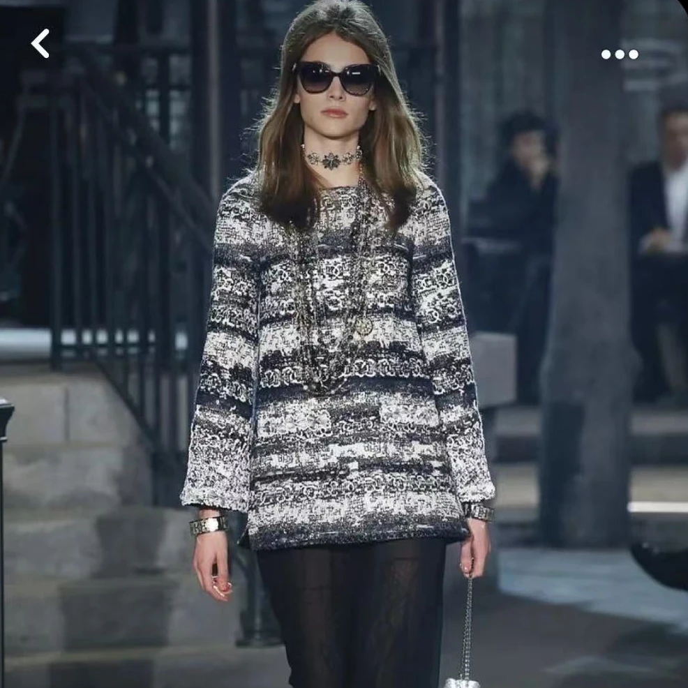 99新 Chanel/香奈儿 16A满印双CLogo编织上衣34码