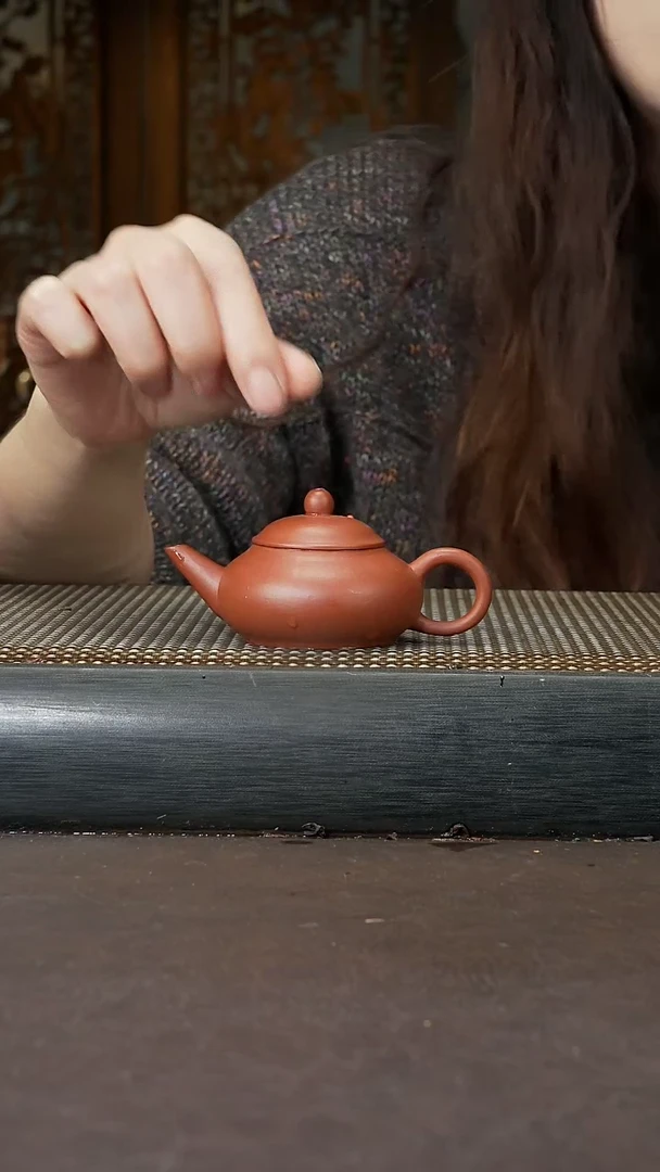【闪购商品】紫砂茶壶小煤窑朱泥 扁水平 50cc 004