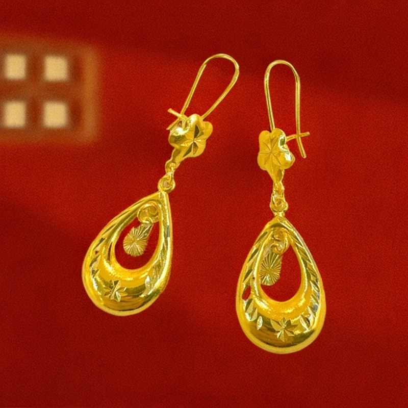 铜合金耳饰 铜合金耳环女款气质时尚百搭复古精美耳勾灵动中古