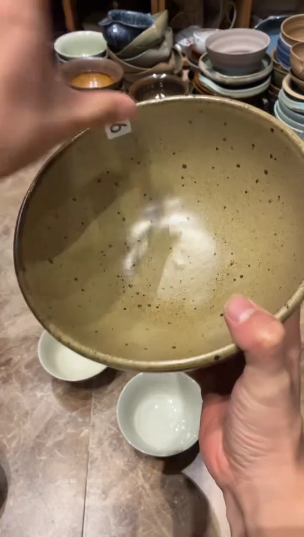 瓷片豆*?746黄色大面碗1个