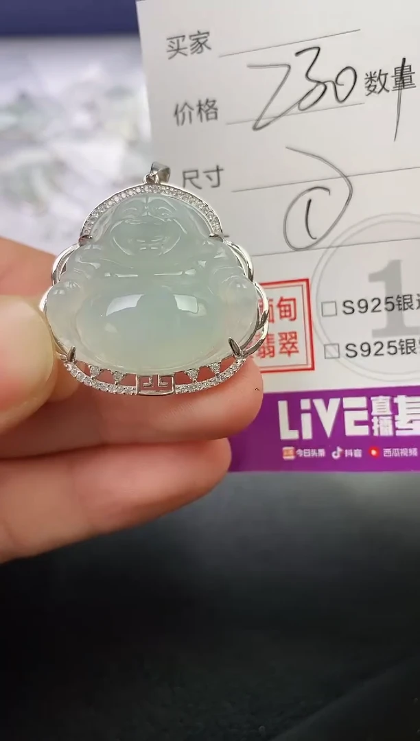 颈饰银S925镶嵌翡翠今***啥挂件