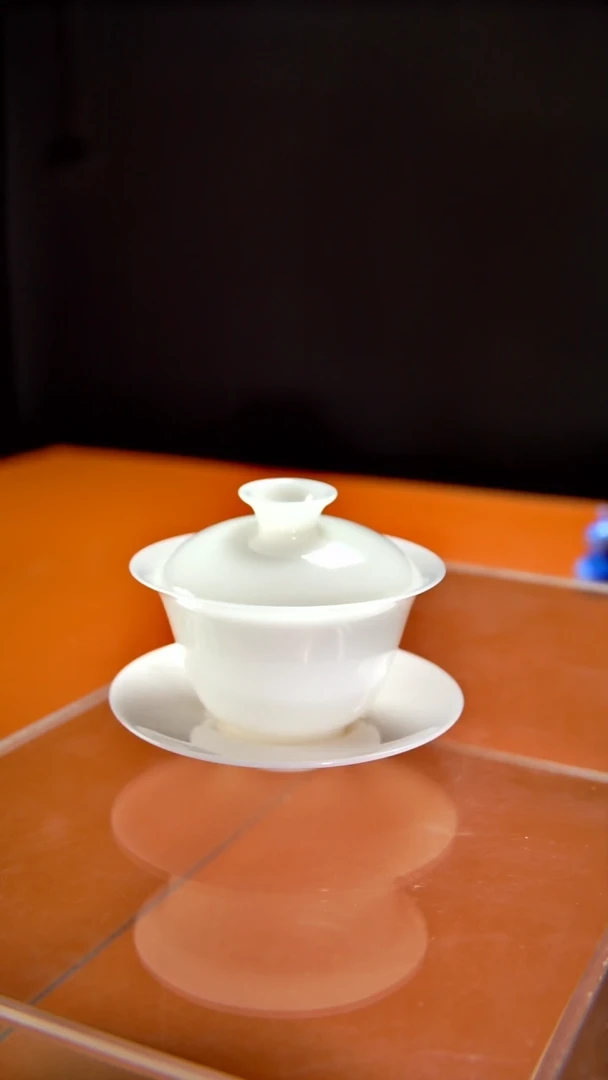 其他陶瓷《言泥陶瓷》高冰冰种璞玉系列 三才盖碗120cc