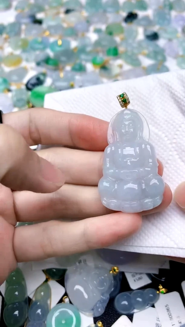 颈饰银S925镶嵌翡翠天然A货翡翠
