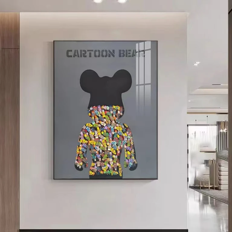 现代装饰画创意挂画客厅走廊过道轻奢高级挂画积木暴力熊6080