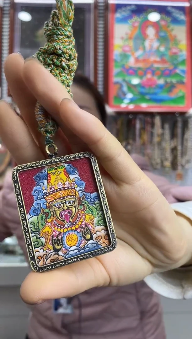 吊坠纯手绘唐卡（不退不换）扎基+绳子
