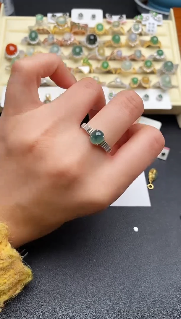 【闪购商品】翡翠戒指银S925镶嵌11111111+7