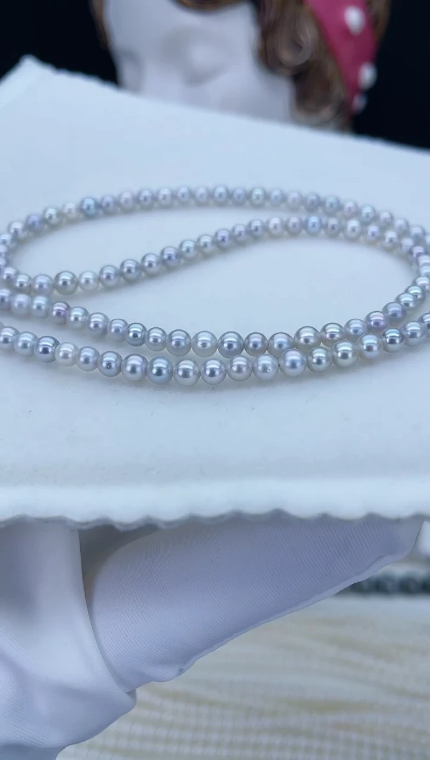 【闪购商品】海水珍珠颈饰银S925镶嵌海水akoya珍珠项链3.5-4mm