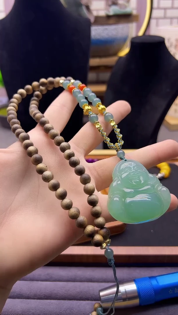 翡翠14K金镶嵌颈饰X798