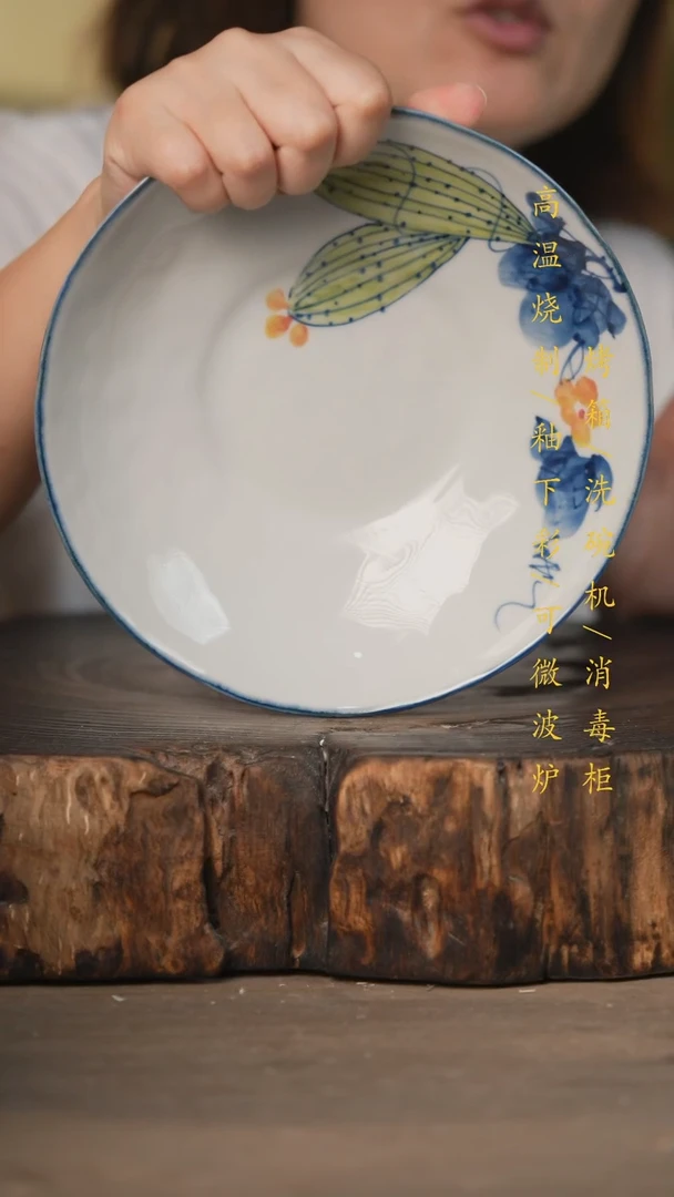 瓷片景德镇高温釉下彩可微波烤箱洗碗机