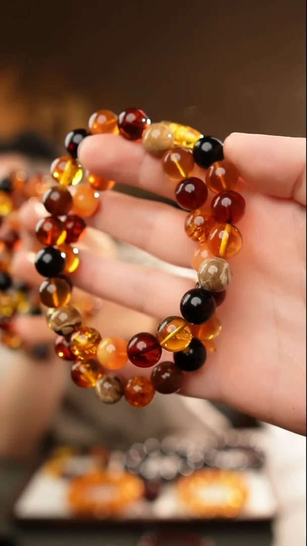 琥珀颈饰未镶嵌12+多宝项链