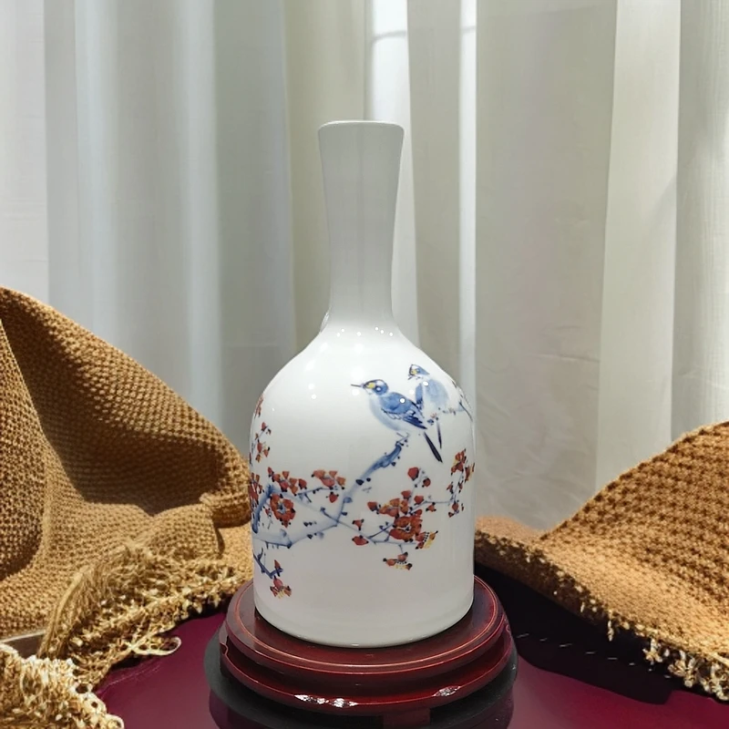 景德镇凃玉平老师手工手绘花瓶上档次陶瓷摆件